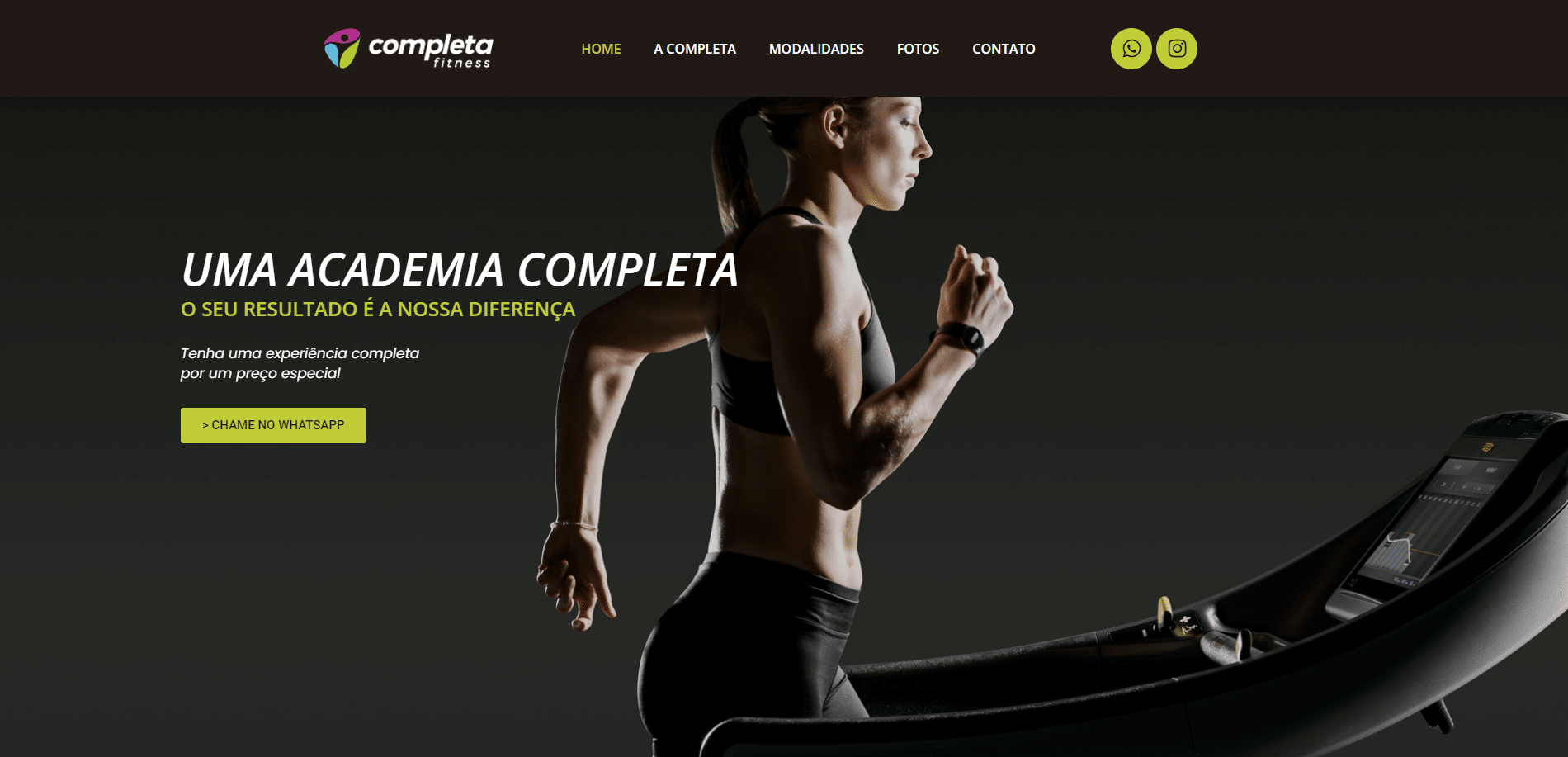 Site Institucional da Academia Completa Fitness